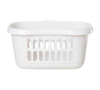 Plastic High Grade Hipster Style Washing Clothes Linen Storage Basket (Snow White)