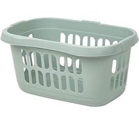 Plastic High Grade Washing Clothes Linen Laundry Storage Basket Style - Hipster/Round (60 Ltr, Silver Sage)