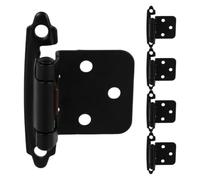 Plastic Hinge Rv Cabinet Hinges Self Closing Spring Steel Black | Half Overlay, Semi Concealed Thick Design, Auto Close Stability, Hinges for Camper Cabinet, Trailer Hardware