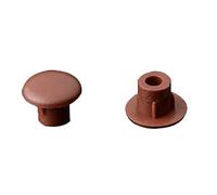 Plastic Hole Plug, Cylindrical Hole Dia. 6mm Straight Pattern Hole Cover End Cap Flush Mount Hole Plug, Red Brown, 100 Pcs