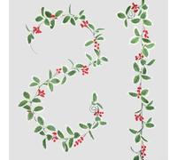 Plastic Holly Berry Garland 94in 2 Pack Lifelike(white edged)