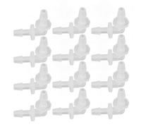 Plastic Hose Barb Fitting 12Pcs Durable PP Material Right Angle Elbow Connector for Aquarium Pump Laboratory Food Beverage Pharmaceutical Applications (3.9mm)