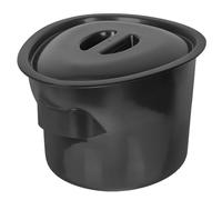 Plastic Household Chamber Pot with Lid 5l Portable Bedside Use | ABS Plastic Body, Contoured Handle Design, Spill Reduction, Hotel and Bedridden Care, Black Finish