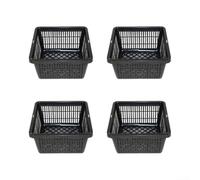 Plastic Hydroponics Basket 7in Square Mesh Design(4pcs)