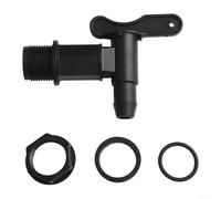 Plastic IBC Water Butt Tap Replacement Adapter Material 1 Inch Thread Faucet For Home Brewing Rainwater Harvesting Removable For Cleaning(black)
