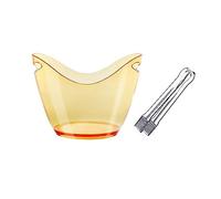 Plastic Ice Bucket with Ice Tongs, Color Acrylic 8 Liter Plastic Tub Oval Storage Bucket Ice Buckets for Drinks and Parties Plastic Wine Bucket, Beer Bucket, Champagne Bucket Beverage Tub(Orange)