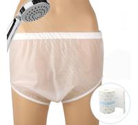 Plastic Incontinence Shorts Postoperative Protective Pants Waterproof Leak-Proof Shower Pants Reusable for Prolonged Bed Rest Medical StaffWhite,L