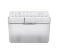 Plastic Index Card Box Storage Box Organizer, Multifunctional Index Card Holder Recipe Card Box Note Card Case for Home Off+ice Business (White, C)