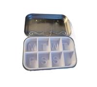 Plastic Insert Tray for Altoids-Style Tin Organizer Insert-Pill Organizer with Multi-Compartment Layout-Mint Tin Divider for Travel-Storage & EDC (White, 8 Compartments/Day Marked)