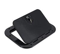 Plastic Inspection Hatch, Marine Boat Round Screw Out Deck Access Inspection Hatch Cover Black 248mm X 378mm