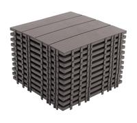 Plastic Interlocking Deck Tile 11pcs Coffee Pp Outdoor Flooring