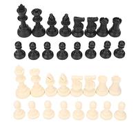 Plastic International Chess Pieces Standard Tournament Chessmen Black&White with Bottom Lint