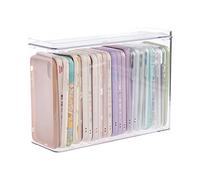 Plastic iPhone Case Organizer, Storage Holder Bin with Lid for Cell Phone Basic Cases, Multifunctional Basket Storage Holder Bin for Desk, Cupboard, Cabinet