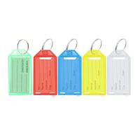 Plastic Key Tags Key Fob Tag Plastic Luggage Name ID Label with Split Ring Label Window Paper Label Inserts for Keys, Baggage, Luggage, Personal Items (Mixed, 10PCS)