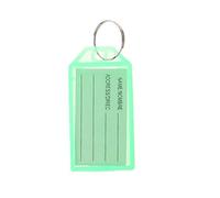 Plastic Key Tags Key Fob Tag Plastic Luggage Name ID Label with Split Ring Label Window Paper Label Inserts for Keys, Baggage, Luggage, Personal Items (Green, 50Pcs)