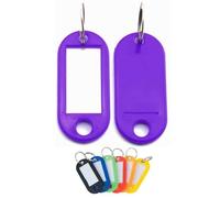 Plastic Key Tags Keyring ID Label FOB Mixed Colours (Purple (500PCS))