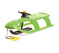 Plastic Kids Sledge with Skids & Steering Wheel Sled Rope Handle Winter Fun Kid