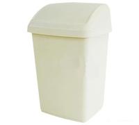 PLASTIC KITCHEN BIN WHITEFURZE SWING BIN 10L,30L,50L REFUSE TRASH RUBBISH DUSTBIN (10L, Creem)