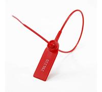 Plastic Label Ties,100 Security Seals Tamper Proof Tag Numbered Shipping Seal Pull Tite Label Safety Tag for Bank Sack(Red)