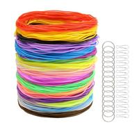 Plastic Lacing Strings, 200 Pieces DIY Handmade Craft Gimp Lacing Cord Weaving rope for Jewelry Making-20 Color with 10 PCS Snap Clips and 10PCS Key Chain Rings