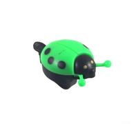 Plastic Ladybird Ring for Bike Handlebars - Fun Insect Design Accessory with Dynamic Wing Response and Acoustic (Green)