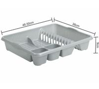 Dish Drainer Strainer Pots Drying Rack Grey Home Kitchen Cutlery Holder Wham Grey One Size