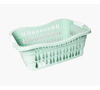 Plastic Laundry Basket Hamper Washing Clothes Storage Bin with Handles UK (Green)