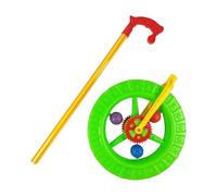 Plastic Learning Rotating Push Rod Cart Boy Girl And (Green, 23x23x8cm)