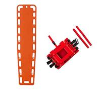 Plastic Life Board, First Responder Backboard Spine Board Stretcher Immobilization with Head Bed and Spider Straps (Orange)