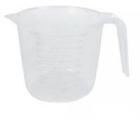 Plastic Lightweight 1L Measuring Jugs, Sturdy and Hardwearing, Easily Storable and Stackable, Measuring Scale Markings on The Side in ml and Ounces