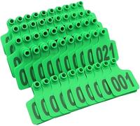 Plastic Livestock Animal Ear Tag, 100Pcs Ear Tags Cattle Animal Identification Ear Tags with Numbers 001-100/101-200/201-300/301-400/401-500 for Cattle Goat Pigs Cows(Green,201-300)