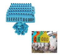 Plastic Livestock Animal Ear Tag, Numbered Ear Tags Count Plastic Livestock Ear Tags with Numbers Animal Identification Tags for Cattle Cows Hogs Pigs Sheep Goats(Blue,No.601-700)