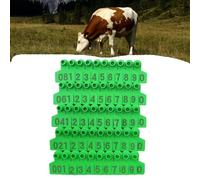 Plastic Livestock Ear Tag ， Large Livestock Ear Tags Number 001-100/101-200/201-300/301-400/401-500 Calf(Green 4 * 5cm (1.57 * 1.96in),401-500)