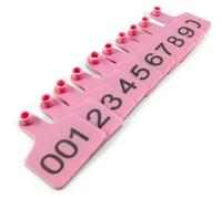 Plastic Livestock Ear Tag Livestock Identification Ear Tags Multicolor 2.95x2.36 inches 001-1000 Pack of 100(Pink,901-1000)