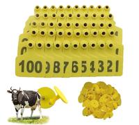 Plastic Livestock Ear Tags, 100 Pieces of Plastic Ear Tags for Cattle(Yellow 6 * 7.5cm,001 100)