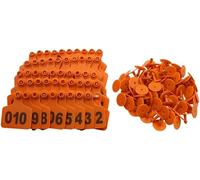Plastic Livestock Ear Tags, 100 Sets Numbered Cattle Ear Tags Oversize 3x2.4 Cow Ear Tag(Orange,201 300)