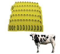 Plastic Livestock Ear Tags,Bull's Ear Label, Cattle Ear Tags Numbered Livestock Identification Multicolor 100 * 75mm Pack of 100(Yellow,No.601-700)