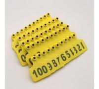 Plastic Livestock Ear Tags,Bull's Ear Label, Ear Tags with Numbers 001-500 for Livestock in Multicolor Size 2.9x2.4 inches Pack of 100(Yellow,001-100)