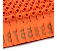 Plastic Livestock Ear Tags,Bull's Ear Label, Livestock Ear Tags Series Numbered 001-1000 Multicolor(Orange,801-900)