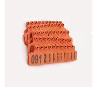 Plastic Livestock Ear Tags,Bull's Ear Label, Livestock Ear Tags with Multiple Series Number Ranges, 100x75mm, Multicolor(Orange,No.001-100)