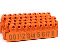 Plastic Livestock Ear Tags，Bull's Ear Label， Pack of 100 Numbered Livestock Ear Tags for Cattle Calf Hog Multicolor(Orange,501-600)