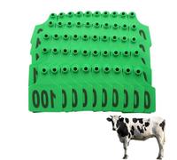 Plastic Livestock Ear Tags,Bull's Ear Label, Plastic Cattle Ear Tags with Numbers for Livestock Identification Multicolor 7.5x6cm Pack of 100(Green,301-400)