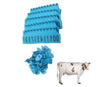 Plastic Livestock Ear Tags,Bull's Ear Label, Plastic Livestock Animal Ear Tags Numbered Pack of 100 Multicolor 100x75mm(Blue,No.401-500)