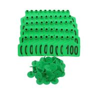 Plastic Livestock Ear Tags, Livestock Ear Tags for Cattle Goats Pigs Multicolor Multiple Sizes Pack of 100(Green 4 * 5cm (1.57 * 1.96in),301-400)