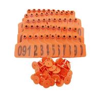 Plastic Livestock Ear Tags, Livestock Ear Tags for Cattle Goats Pigs Multicolor Multiple Sizes Pack of 100(Orange 7.5 * 10cm (2.95 * 3.93in),001-100)