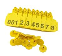 Plastic Livestock Ear Tags, PE Livestock Ear Tags Multicolor Multiple Sizes Pack of 100(Yellow,7.5 * 10cm (2.95 * 3.93in) 301-400)