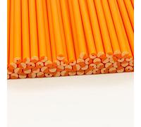 Plastic Lollipop Sticks - 89mm x 4mm Pack of 25 (Orange)