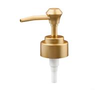 Plastic Lotion Pump Head 28 Thread for Shower Gel and Soap Dispensers with Leak Proof Seal and Spring Mechanism Compatible with Standard Bottles (Matt Gold)