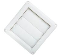 Plastic Louvered Air Vent Cover for Outdoor Wall Exhaust Use | Low-profile Face, White Finish, Bathroom Fans and Gas Dryers, Blocks Rain, Pests, Backflow