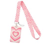 Plastic Love Heart Card Holder Lanyard, Cute ID Badge Neck Strap with Hard Case for Women Men, Teachers Students, Office School Travel Supplies, Adjustable and Durable Design (Style 1)